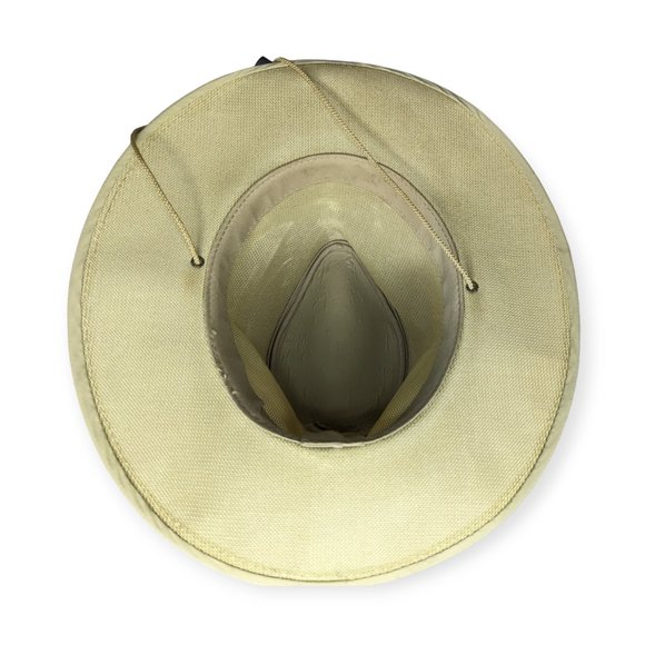 Men's Tan Netted Hat with Drawstring - Picture 7 of 10